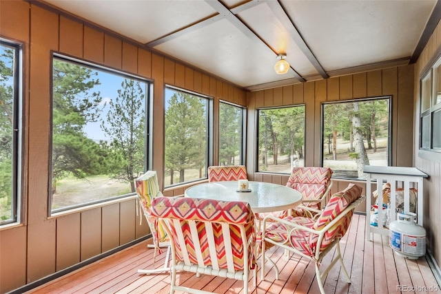 2028 Redhill Rd, Fairplay, CO 80440 - sunroom / solarium featuring wood-type flooring and wood walls