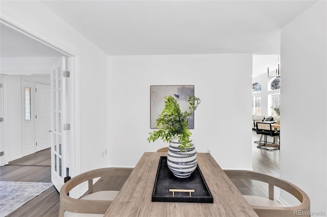 275 S Pembrook St, Castle Rock, CO 80104 - dining space with wood finished floors and french doors