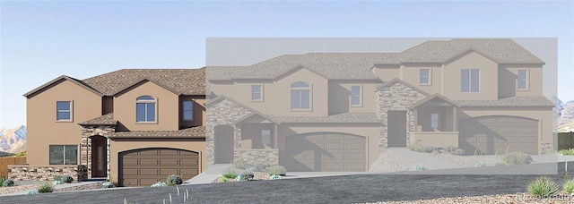 701 Little Bear, Colorado Springs, CO 80907 - view of property with stucco siding, a garage, and stone siding