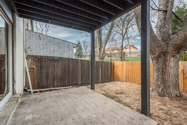 view of patio with a fenced backyard