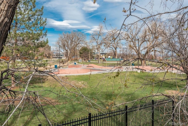 view of yard with fence