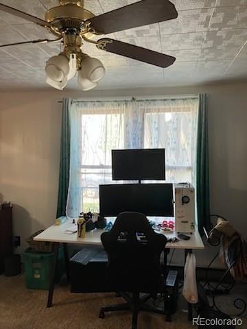 440 Colorado Ave, Stratton, CO 80836 - office area with plenty of natural light and ceiling fan
