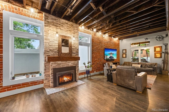 3410 Pecos St, Denver, CO 80211 - living room featuring a fireplace and wood finished floors