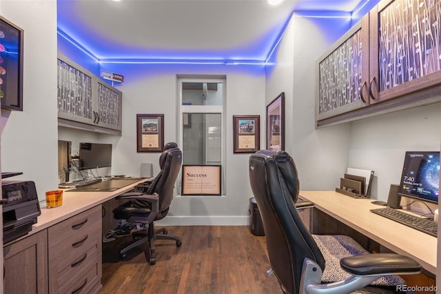 3410 Pecos St, Denver, CO 80211 - office with dark wood-type flooring and baseboards