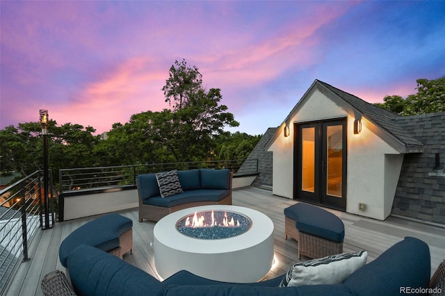 3410 Pecos St, Denver, CO 80211 - deck featuring an outdoor living space with a fire pit