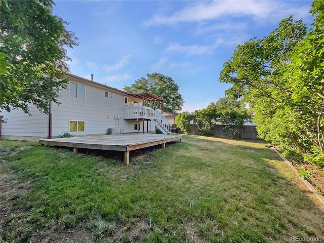 12238 Monroe Dr, Thornton, CO 80241 - view of yard with a wooden deck and stairway
