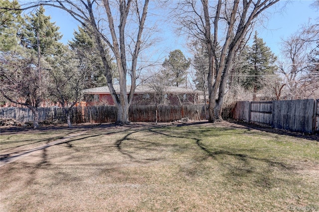 view of yard featuring fence