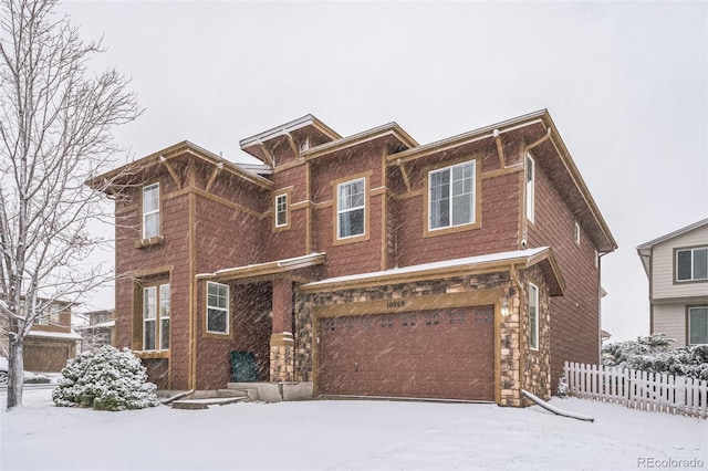 view of front of property featuring a garage