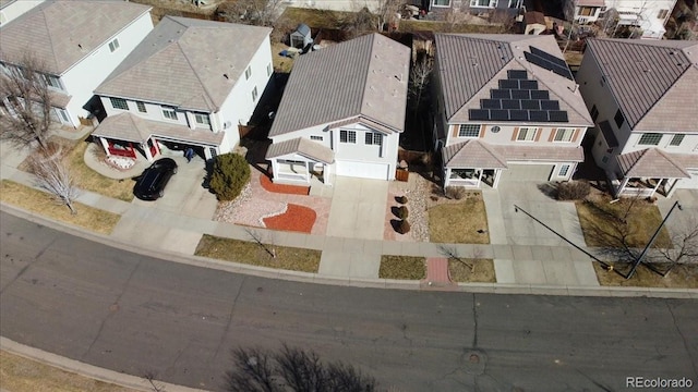 drone / aerial view featuring a residential view