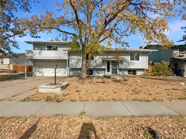 raised ranch with a balcony