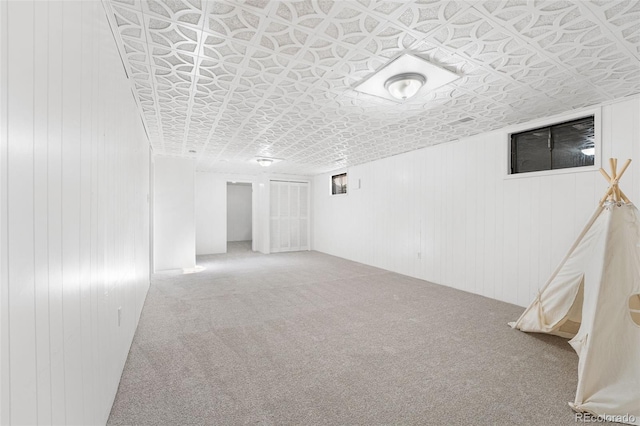 6506 Lee St, Arvada, CO 80004 - finished below grade area featuring an ornate ceiling and carpet floors