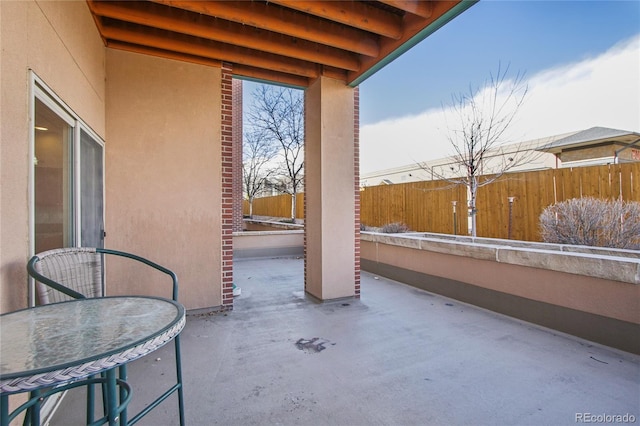 view of patio / terrace with fence