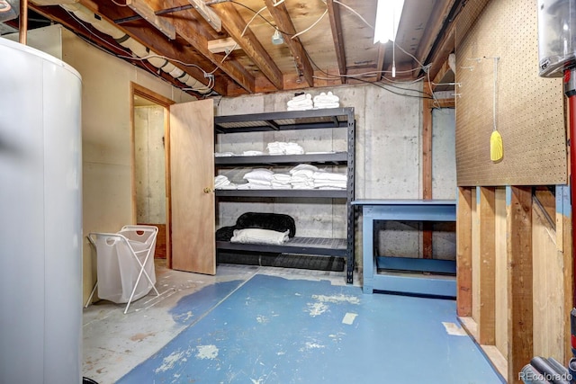 view of unfinished basement