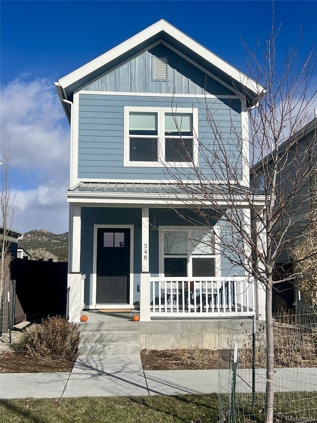 view of front of property with covered porch