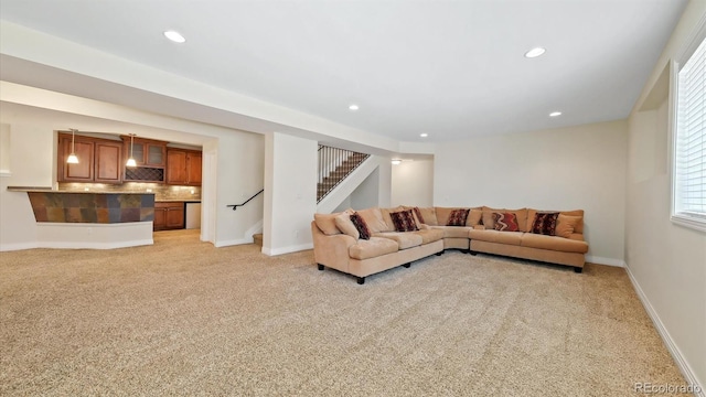 view of carpeted living room