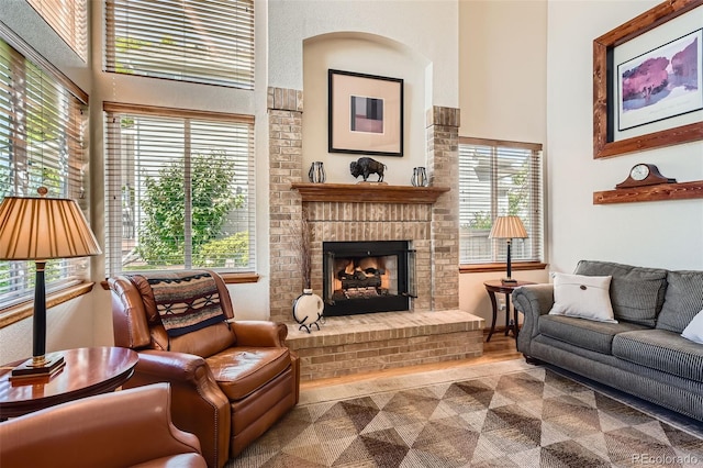 9791 Sterling Dr, Highlands Ranch, CO 80126 - living room with plenty of natural light and a fireplace