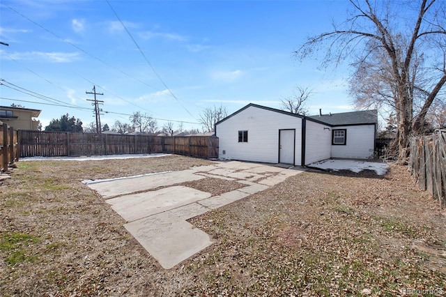 view of yard with a patio area and a fenced backyard