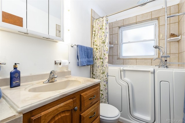 full bath featuring toilet and vanity