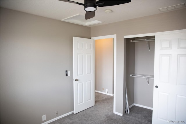 245 Homestead Way, Brighton, CO 80601 - unfurnished bedroom featuring carpet flooring, a closet, and ceiling fan