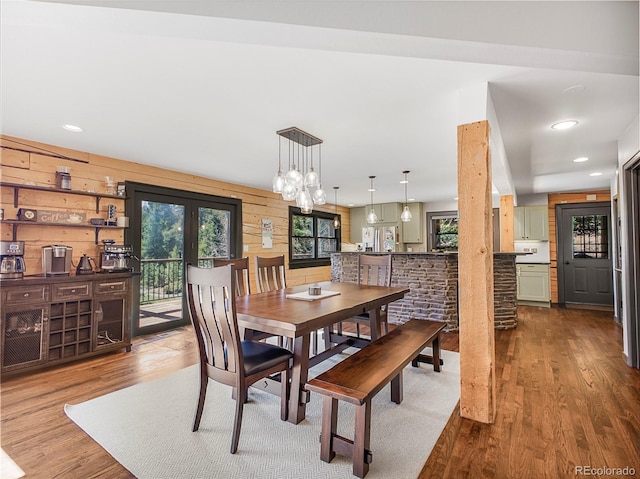 24 Pine Valley Rd, Evergreen, CO 80439 - dining room with an inviting chandelier, recessed lighting, and wood finished floors