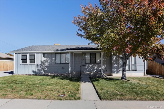 view of front of house with a front yard