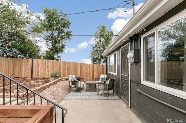 view of patio / terrace with an outdoor hangout area