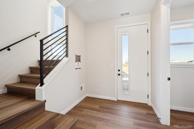 entryway featuring wood-type flooring