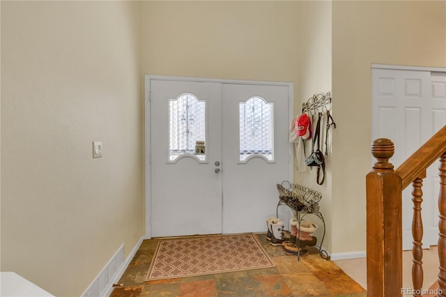 foyer entrance with french doors