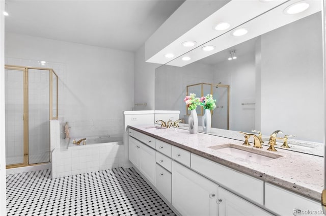 2032 W Nantucket Ct, Littleton, CO 80120 - full bath with a shower stall, a bath, and double vanity