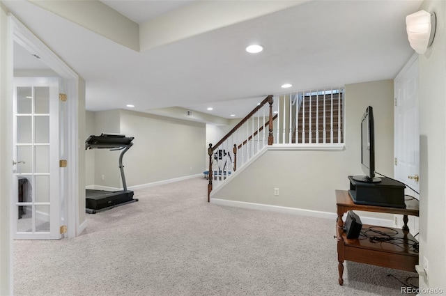 2032 W Nantucket Ct, Littleton, CO 80120 - exercise room featuring carpet, baseboards, and recessed lighting