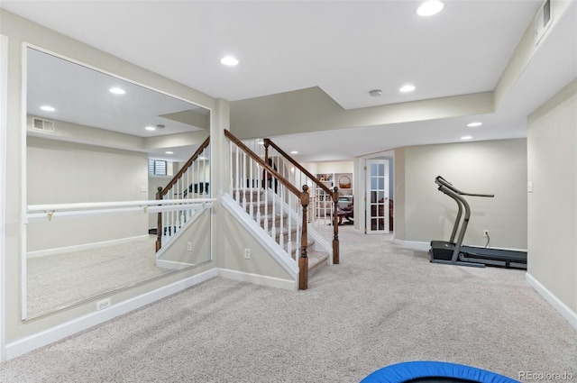 2032 W Nantucket Ct, Littleton, CO 80120 - workout area featuring baseboards, recessed lighting, and carpet floors
