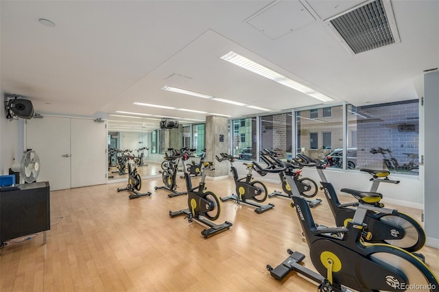 1700 Bassett St Unit 1014, Denver, CO 80202 - exercise room with wood finished floors