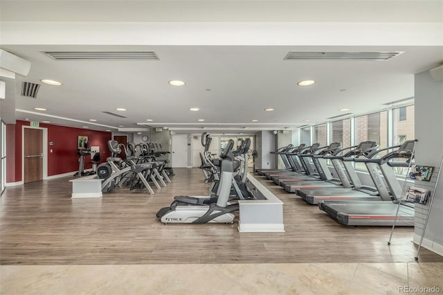 1700 Bassett St Unit 1014, Denver, CO 80202 - workout area featuring recessed lighting and baseboards