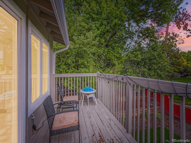 6378 S Emporia Cir, Englewood, CO 80111 - view of deck at dusk