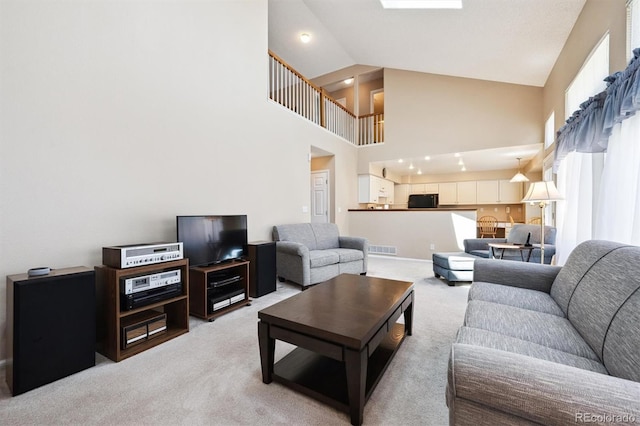 13362 Marion St, Thornton, CO 80241 - living area with light carpet and high vaulted ceiling