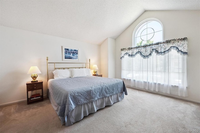 13362 Marion St, Thornton, CO 80241 - bedroom with carpet floors, vaulted ceiling, and a textured ceiling