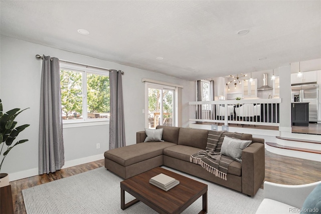 living room featuring hardwood / wood-style floors