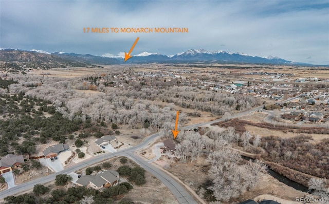 1100 Pinon Dr, Poncha Springs, CO 81242 - drone / aerial view featuring a mountain view