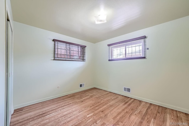 empty room featuring light wood-type flooring