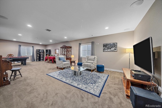 23871 E Ontario Pl, Aurora, CO 80016 - living area with carpet and recessed lighting