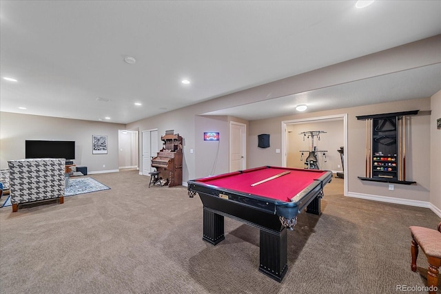 23871 E Ontario Pl, Aurora, CO 80016 - playroom with carpet, billiards table, and recessed lighting