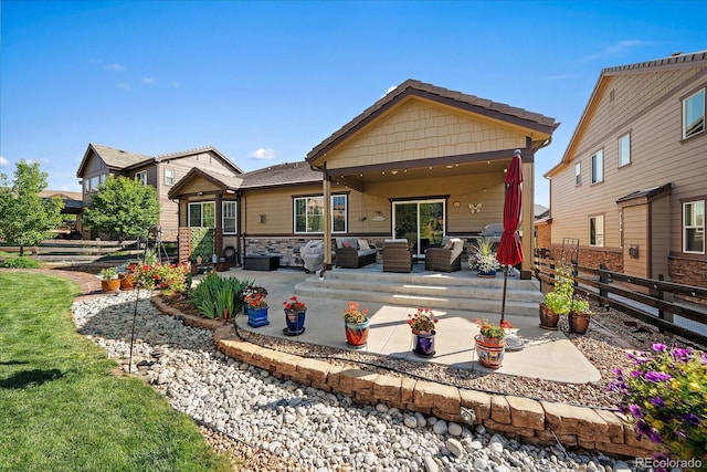 23871 E Ontario Pl, Aurora, CO 80016 - back of house featuring outdoor lounge area and a patio area