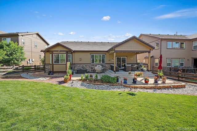23871 E Ontario Pl, Aurora, CO 80016 - view of front of house featuring a patio area and stone siding