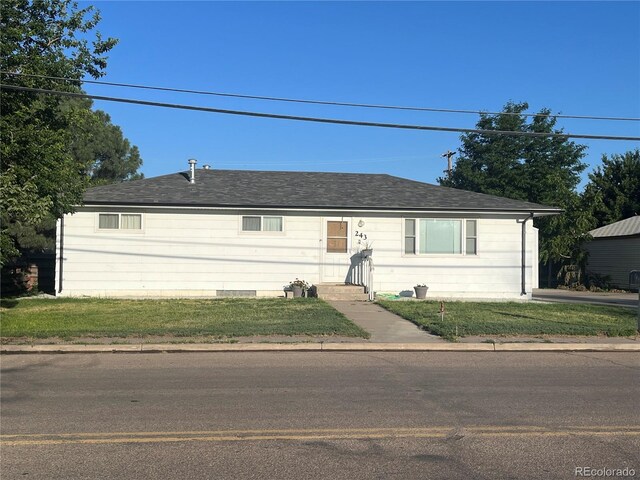 view of single story home