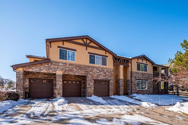 view of front of house with a garage