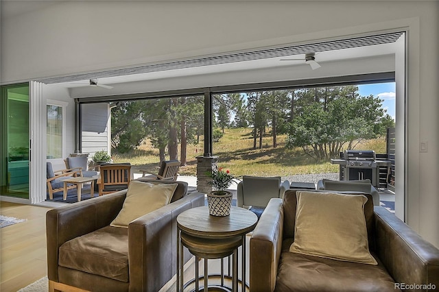 sunroom with plenty of natural light