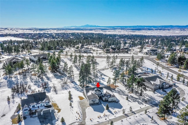 9228 Lone Timber Ct, Parker, CO 80134 - snowy aerial view with a mountain view