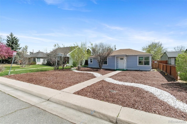 view of front of home with fence