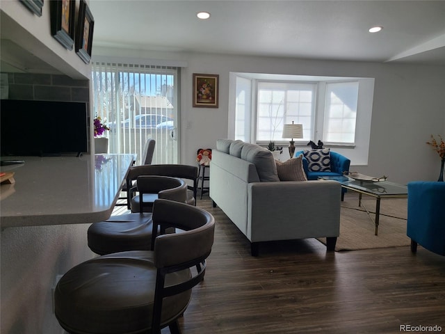 9133 W Cedar Dr Unit A, Lakewood, CO 80226 - living area with plenty of natural light, dark wood-type flooring, and recessed lighting