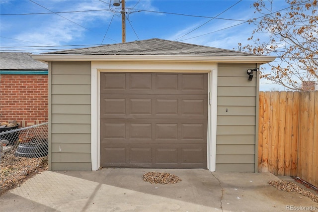 view of garage